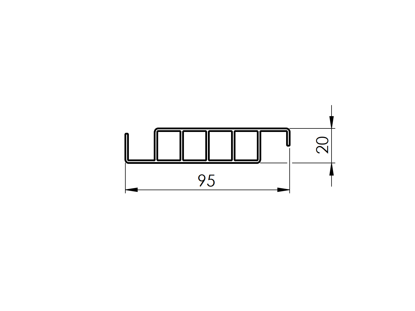 Aluminiumfuellung Aluminium 20x95 mm 2400 mm Anthrazit RAL7016-89.FGSWS20X952400R7016