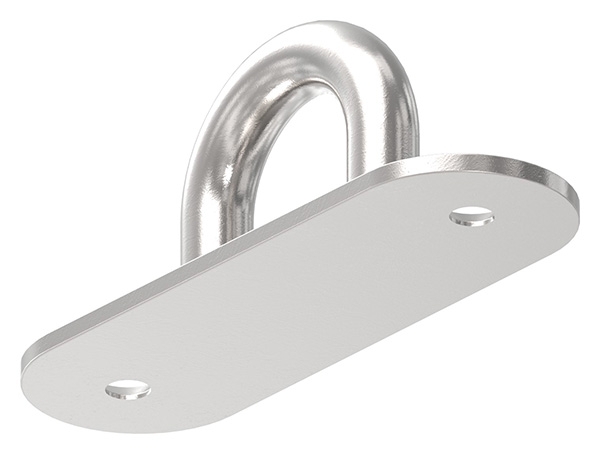 Befestigungsoese Edelstahl V4A 8 mm Rundeisen ovale Platte mit 2 Bohrungen-88.11100074008