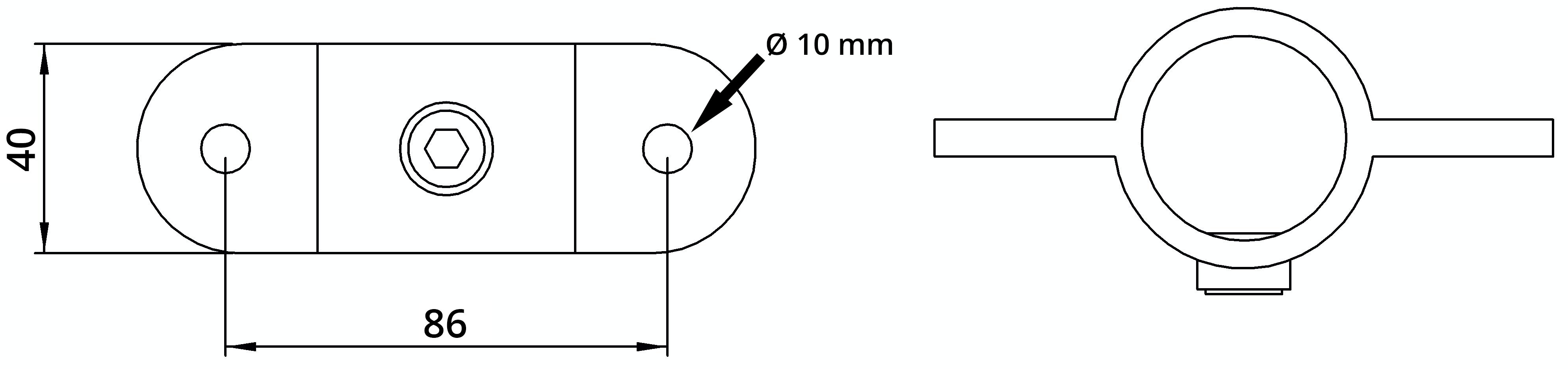 Rohrverbinder | Gelenkauge doppelt | 167MB34 | 33,7 mm | 1" | Feuerverzinkt u. Elektrogalvanisiert
