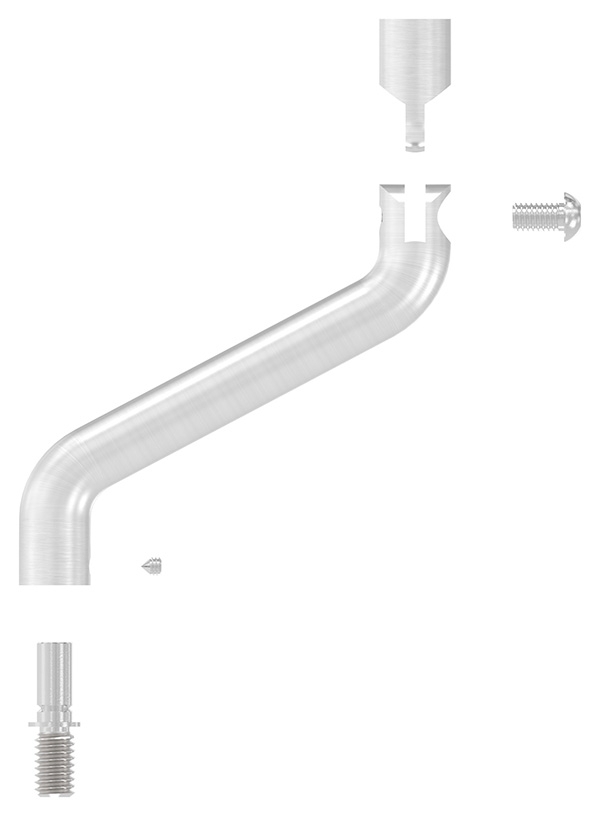 Edelstahl Buegel Ø 14 mm - 2x 30° gebogen- Kombi M8 Aussen- - M6 Innengewinde -V2A-88-1150472-240.GL