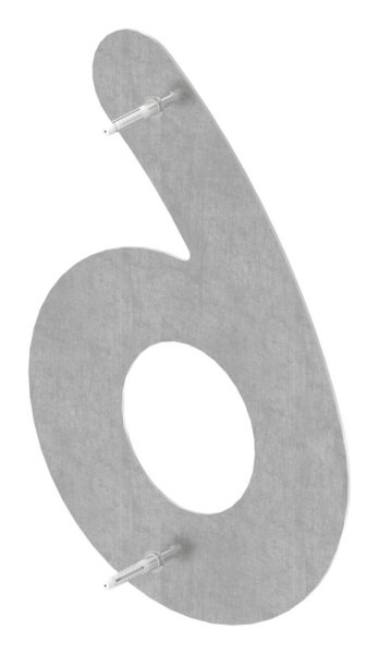 Hausnummer 6 | groß | Maße: 200 mm x 300 mm | V2A