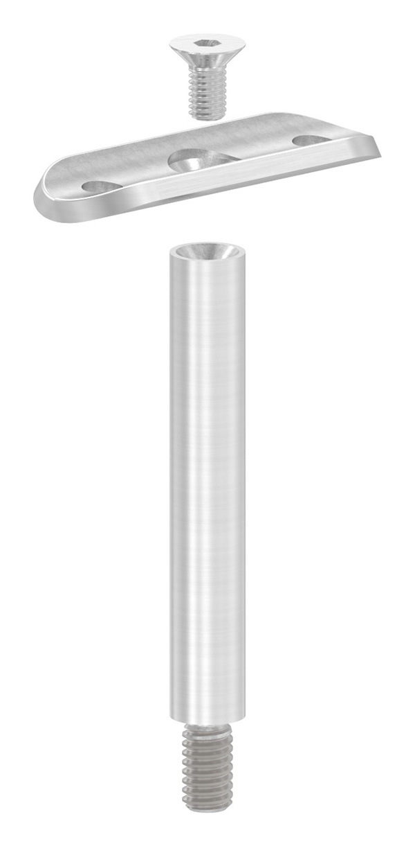 Stift mit Handlaufanschlussplatte Edelstahl V2A Ø 12 mm fuer Rohr Ø 33-7 mm H 78 mm-88-1160711.240