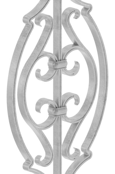 Zierstab - Laenge- 900 mm - Material- 16x8 mm gerillt - Stahl S235JR- roh-30-1156.8