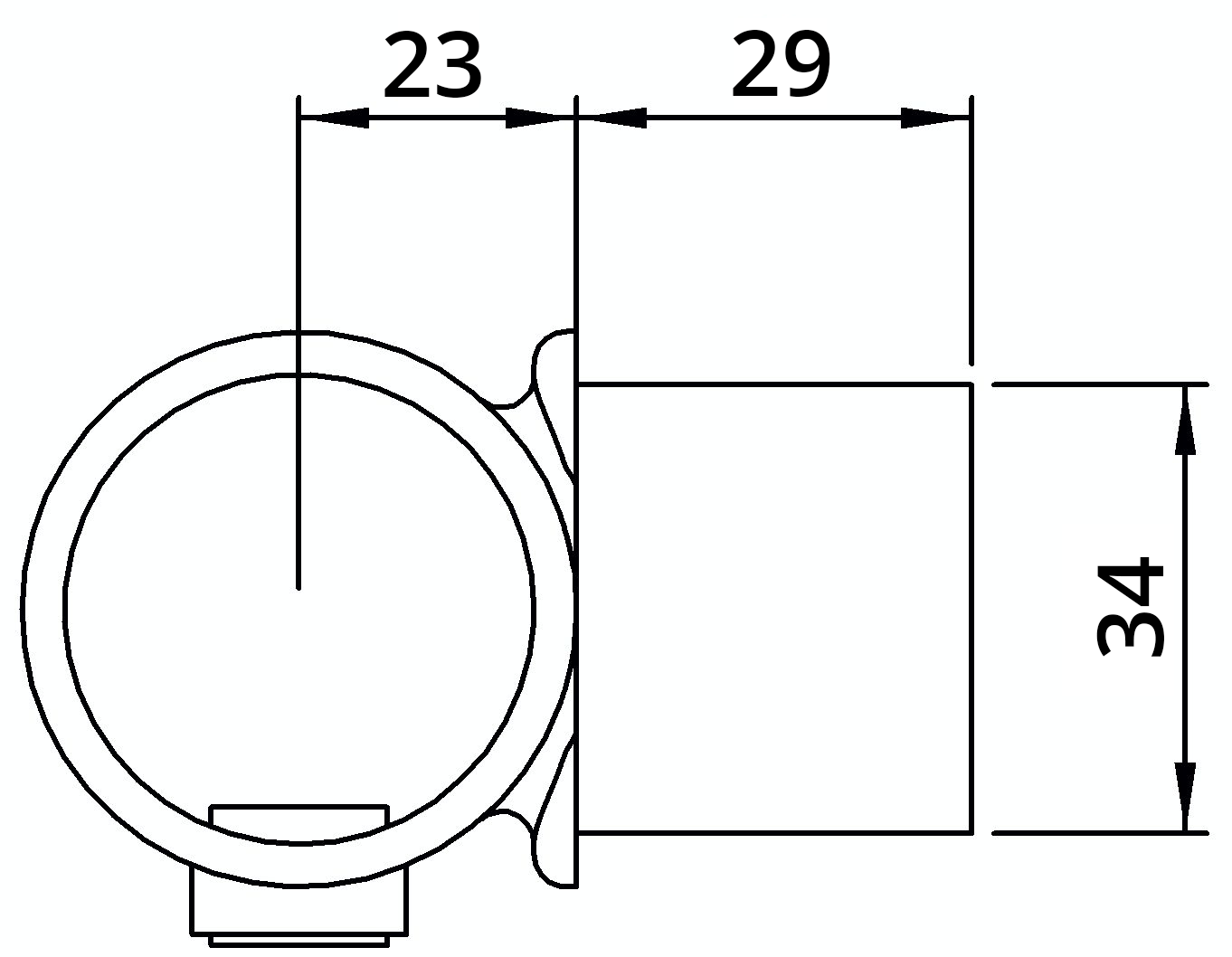Rohrverbinder | Drehstück | 147B34 | 33,7 mm | 1" | Temperguss u. Elektrogalvanisiert