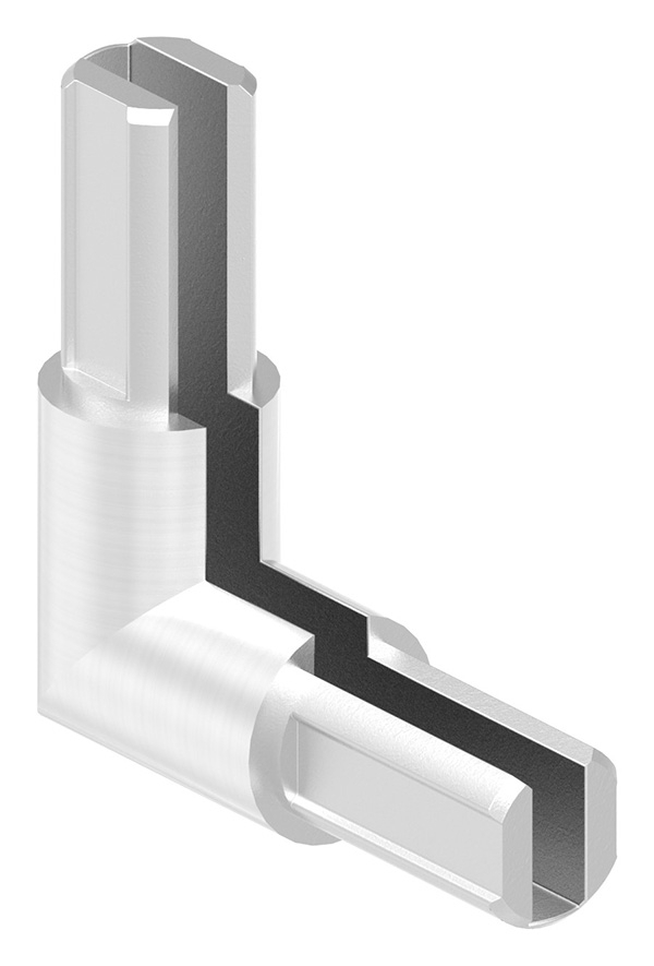 Eckverbinder Edelstahl V2A fuer rundes Klemmprofil 18x1-25 mm geschliffen Korn 240-88-1155320.240