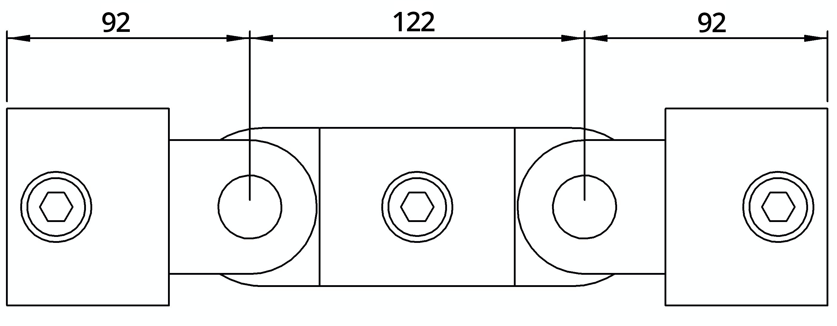 Rohrverbinder Gelenkstueck doppelt 180° Ø 60-3 mm -2- - Temperguss verzinkt - 167E60-167E60