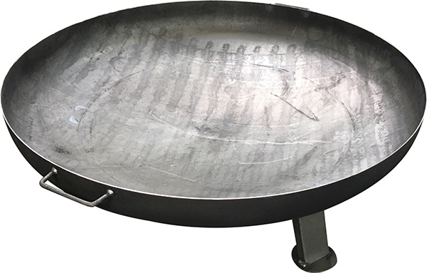 Feuerschale Stahl roh Ø 800 x 3-0 mm mit Fuessen und Haltegriffen-88-11FS.800