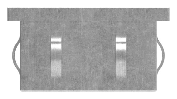 Stahlstopfen flach | mit M8 | für Rohr 60x40x2,0-3,0 mm | Stahl S235JR, roh