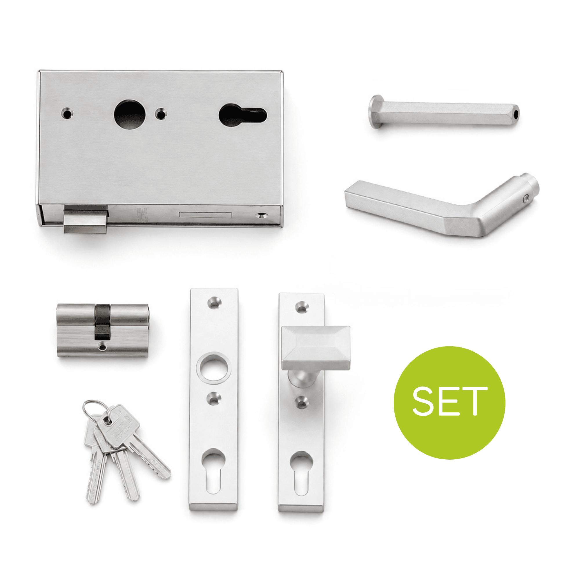 Kastenschloss Set verzinkt 40x94-5x173 mm eckig-30-3202-SET-8.2