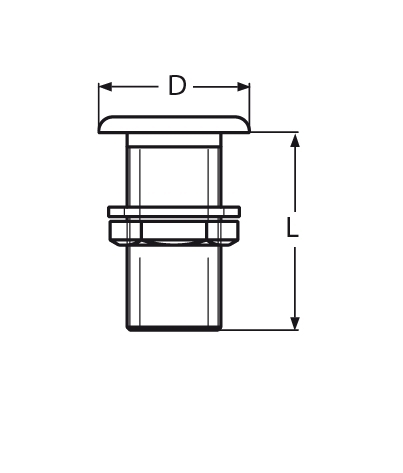 Borddurchlass mit Aussengewinde Laenge- 54 mm - 83 mm V4A - Verkauf in VPEs-66-64-411.8605
