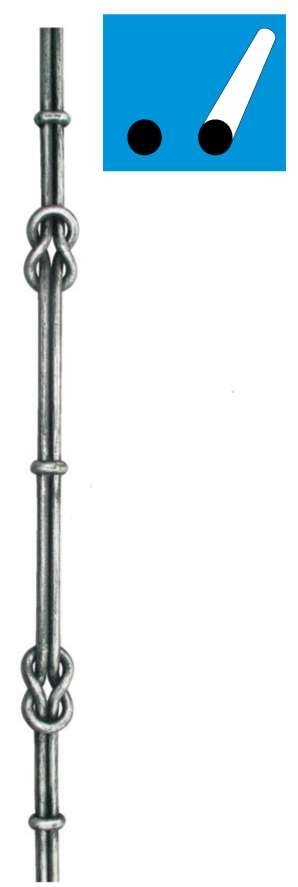Geschmiedeter Zierstab Stahl Rund 1000mm D12mm mit 2 Elementen-89-11T107352-A.4