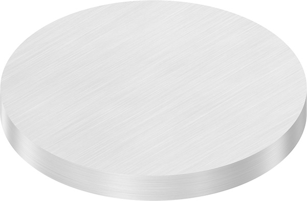 Ronde | Maße: Ø 100x10 mm | mit Längsschliff | V2A