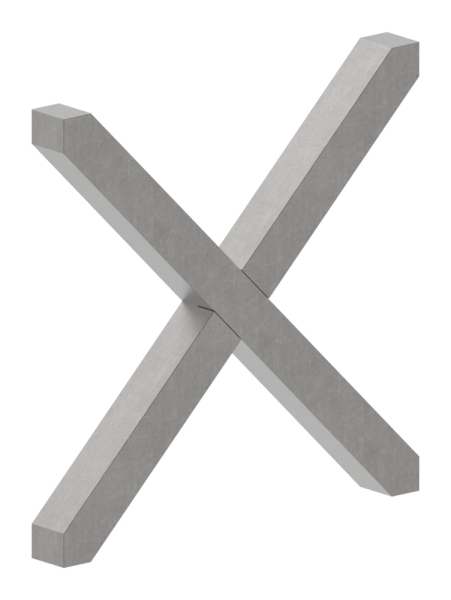Kreuz | Material: 12x12 mm | Maße: 110x110 mm | Stahl S235JR, roh
