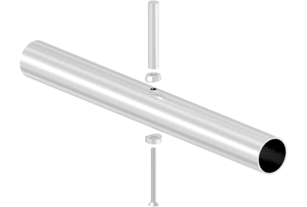Ausgleichsstück Ø 18mm für Rundrohr Ø 42,4mm mit Senkbohrung 6,5 mm, V2A