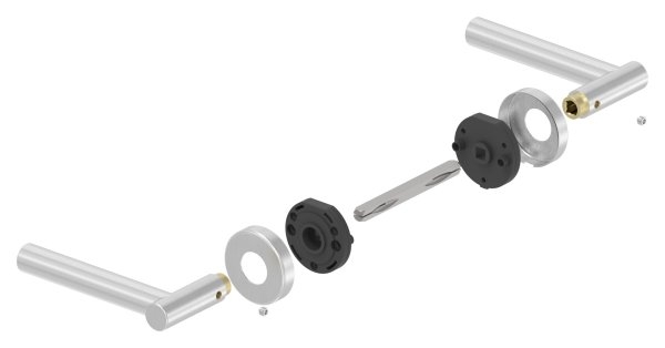 Tuerdruecker-Paar Edelstahl V2A 8 mm Drueckerstift drehbar-11-3964.4