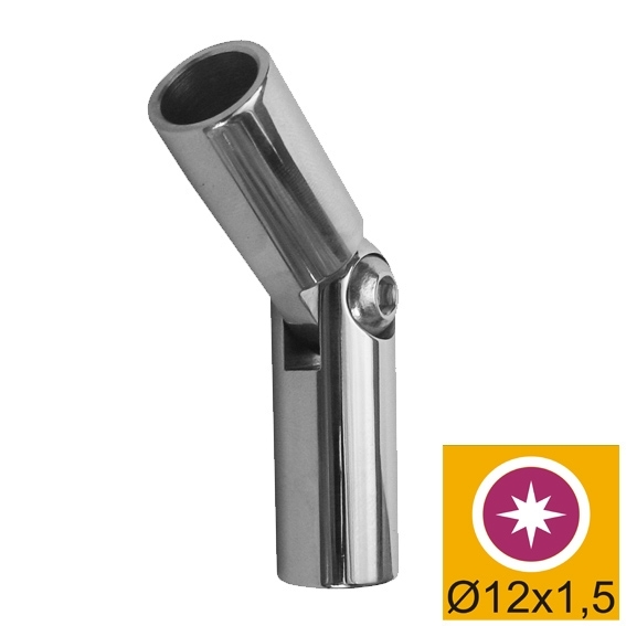 Gelenkverbinder Edelstahl AISI 316 fuer Rundstab d12- D 16 mm- stellbar ±90°- glaenzend-89-11A140302012L-A.4
