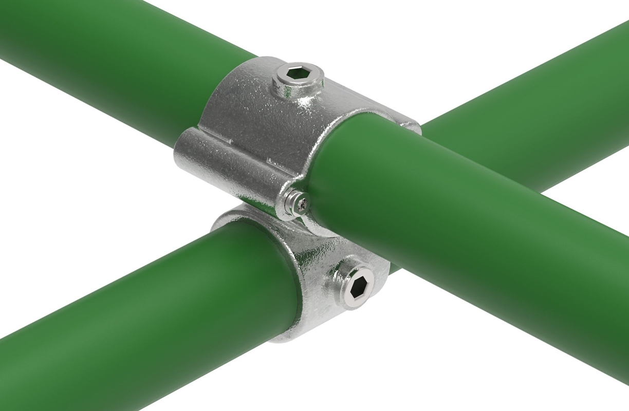 Rohrverbinder | Kreuzstück 90° | 137D48 | 48,3 mm | 1 1/2" | Feuerverzinkt u. Elektrogalvanisiert
