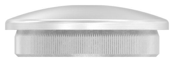 Einsteckkappe Edelstahl V2A fuer Rohr Ø 48-3x3-0 mm mit M8 Gewinde gewoelbt-11-5039M8.4