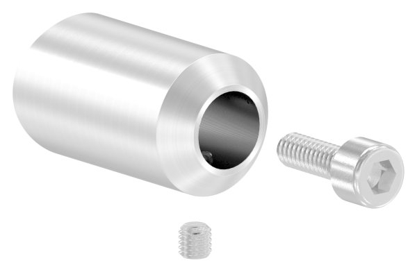 Querstabhalter V2A Edelstahl – Stossverbinder mit Bohrung Ø 12-5 mm fuer Anschluss 48-3 mm inkl- Schraube M6 -Handlaufhalter-Buegel Befestigung-88-1150535-240.48