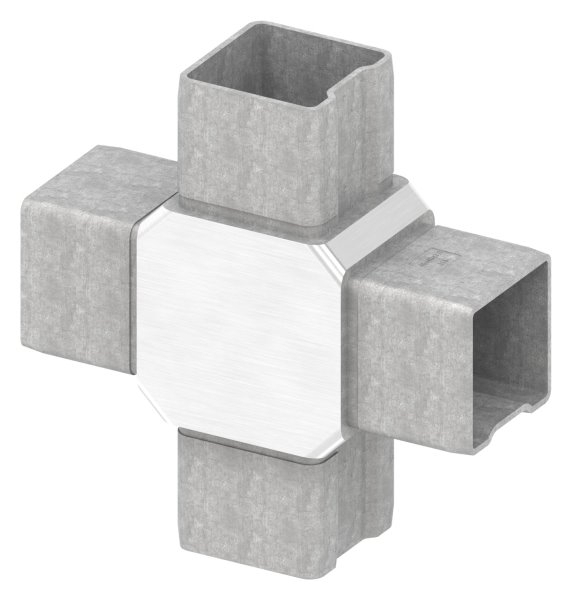 Verbindungsstück für Rohr 40x40x2mm, V4A