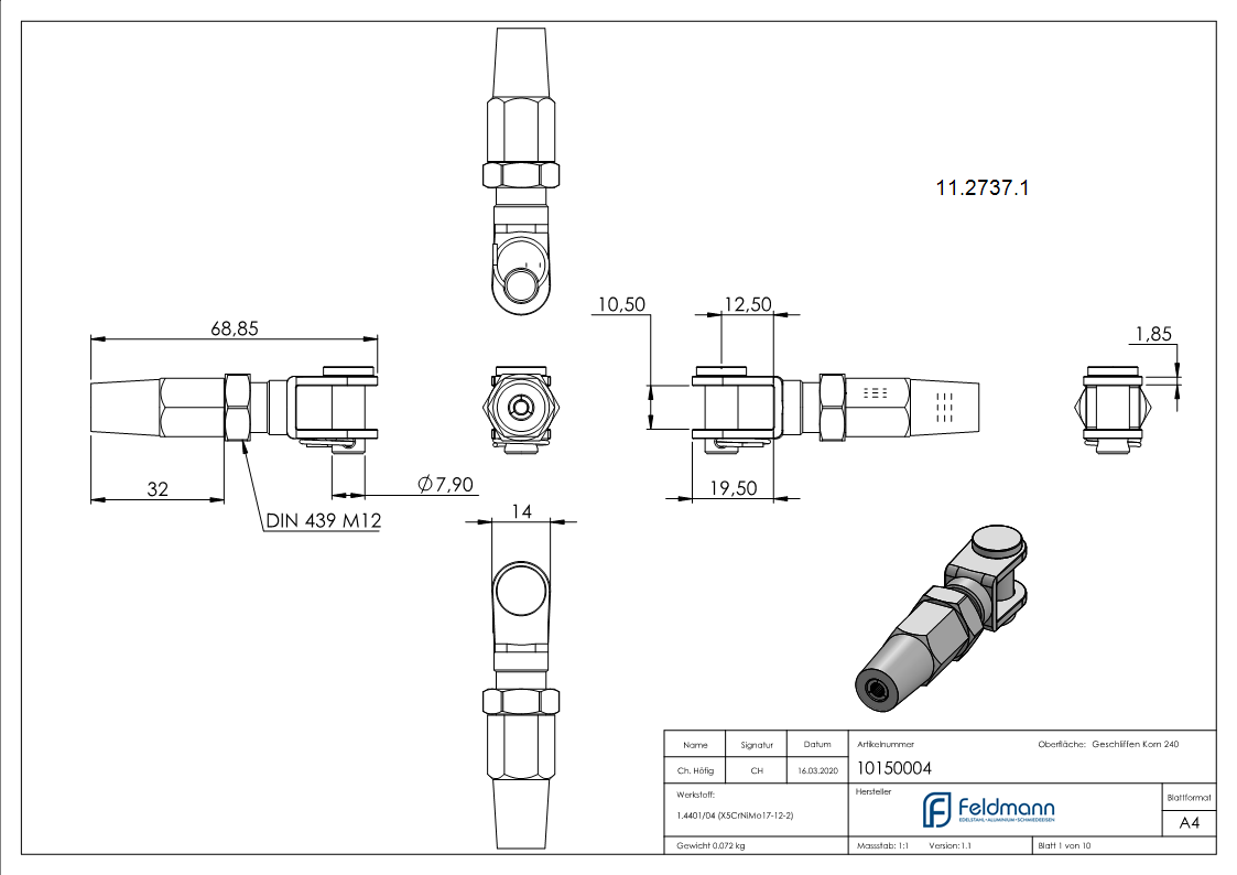 Gabelterminal zur Selbstmontage | Für Seil Ø 4 mm | V4A