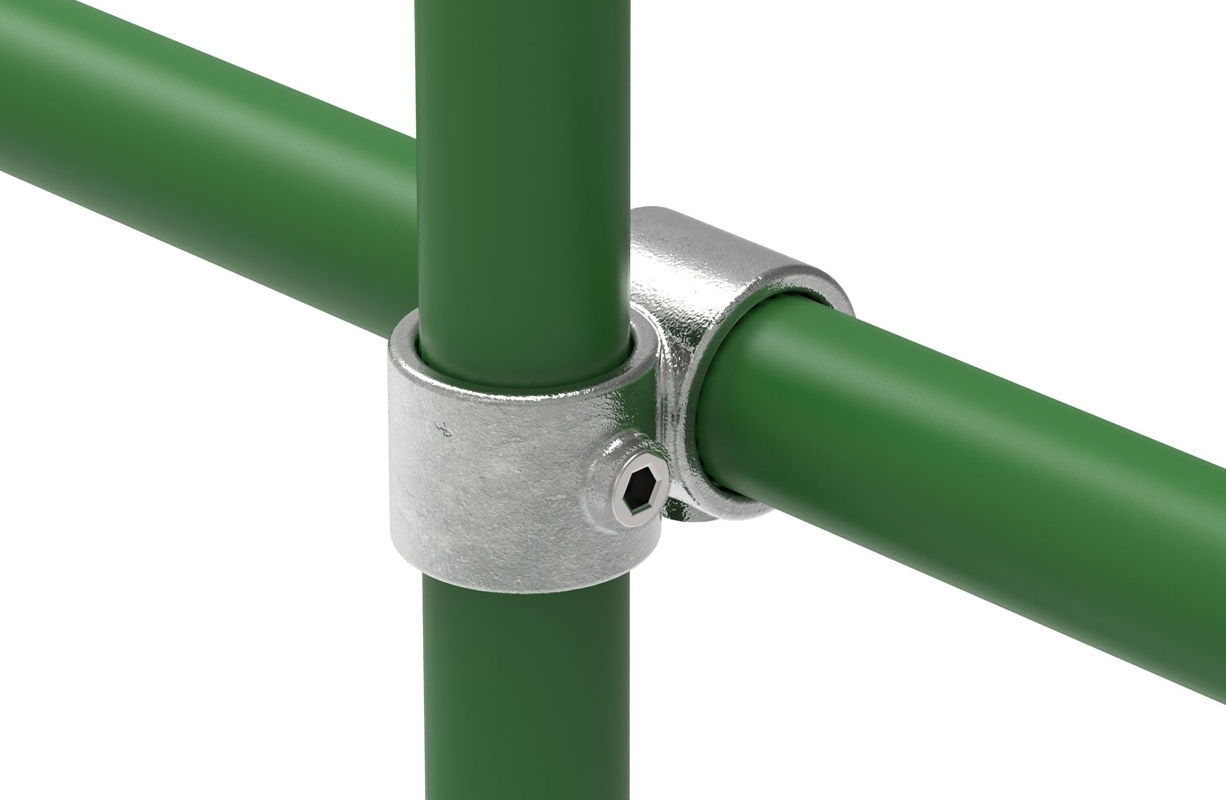 Rohrverbinder - Kreuzstueck vorgesetzt 90° - 161E60 - 60-3 mm - 2- - Feuerverzinkt u. Elektrogalvanisiert-161E60