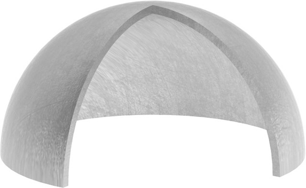 Halbhohlkugel Ø 70 mm ungeschliffen V2A