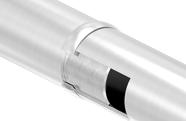 Verbindungsring V2A fuer Ø 48-3 mm Rohr geschliffen K240-88-1156245-240.48
