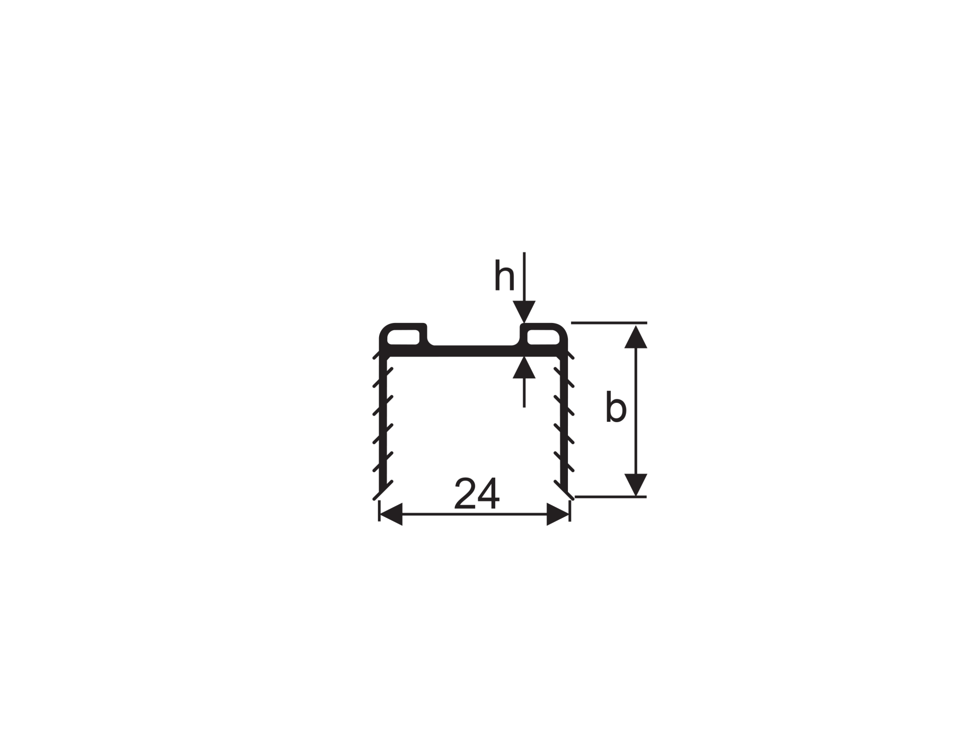 Glasdichtungsprofil EPDM fuer Glasstaerke 10-12-76 mm- L 2500 mm- B 25 mm- H 4-5 mm Schwarz-89-11A195042112500-A.4