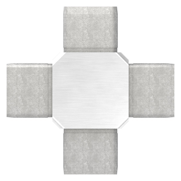 Verbindungsstück für Rohr 40x40x2mm, V4A