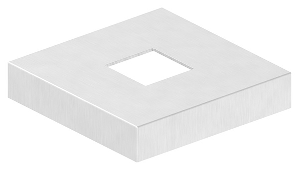 Abdeckrosette 129x129x25 mm für Vierkantrohr: 40x40 mm V4A