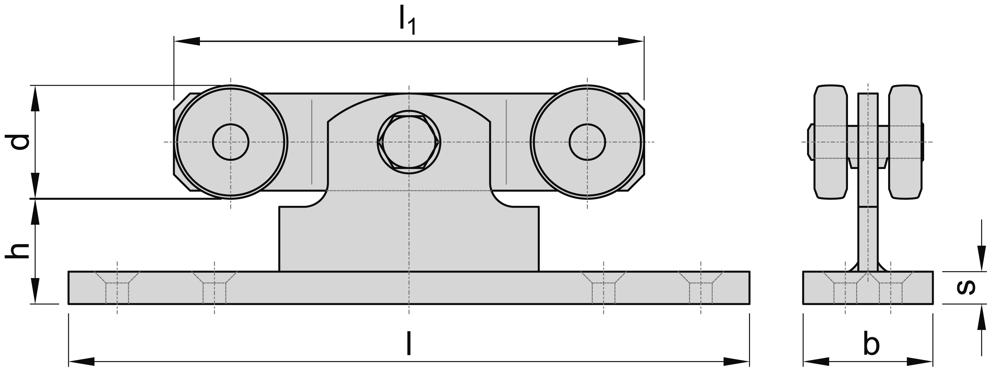 Doppelrolle mit Flanschpendel MEA Gr- 0 verzinkt Ø 22 mm 10336990-60-0129.7