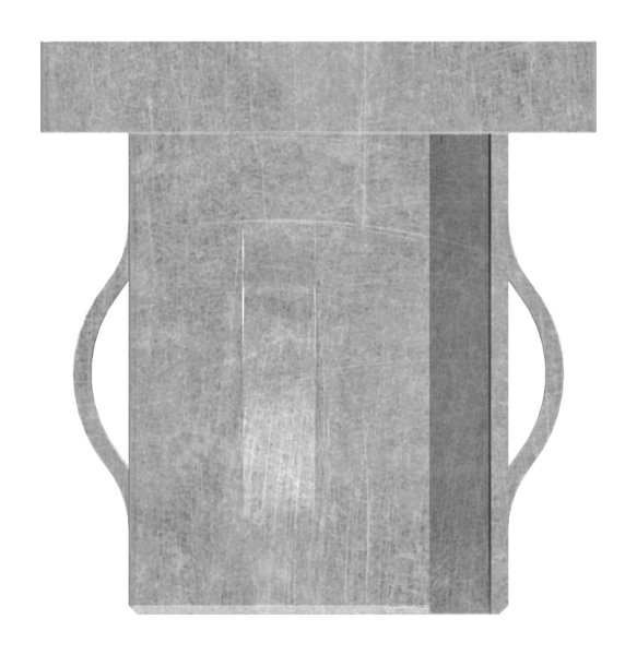 Stahlstopfen flach | mit M8 | für Rohr 50x30x2,0-3,0 mm | Stahl S235JR, roh