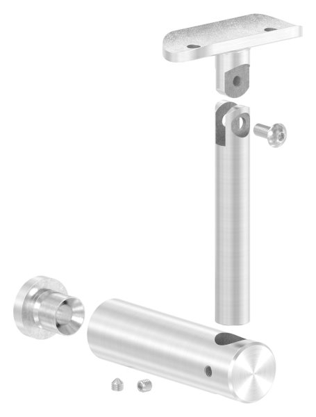 Handlaufhalter mit Gelenk und Halteplatte für flachen Anschluss V2A