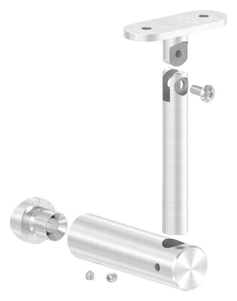 Handlaufhalter mit Gelenk und Halteplatte für Ø 42,4 mm V2A