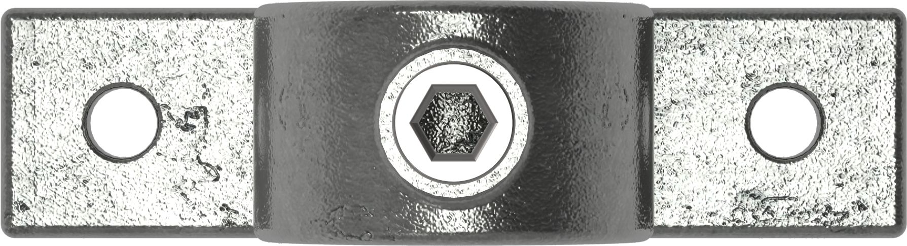 Rohrverbinder - Befestigungsring mit Flansch 2 Bohrungen - 198D48 - 48-3 mm - 1 1-2- - Feuerverzinkt u. Elektrogalvanisiert-198D48
