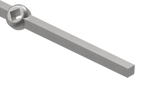 Lochleiste | schräg für Quadratrohr | Material: 14x14 mm | Länge: 2000 mm | Stahl S235JR, roh