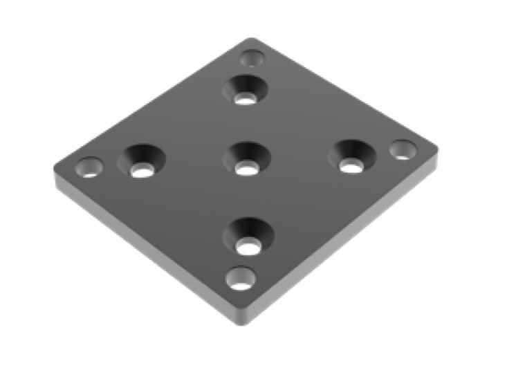 Ankerplatte Aluminium 120x130x10 mm fuer Pfosten 80x80 mm Anthrazit RAL 7016-89.FGBP120X130X10R7016