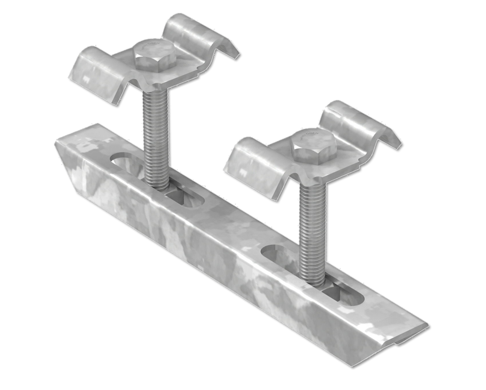 Doppelklemme fuer Rosthoehe 30 mm MW 30-30 mm aus St37- feuerverzinkt-26-DKLEMME01.7