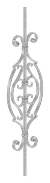 Zierstab - Laenge- 900 mm - Material- 16x8 mm gerillt - Stahl S235JR- roh-30-1156.8