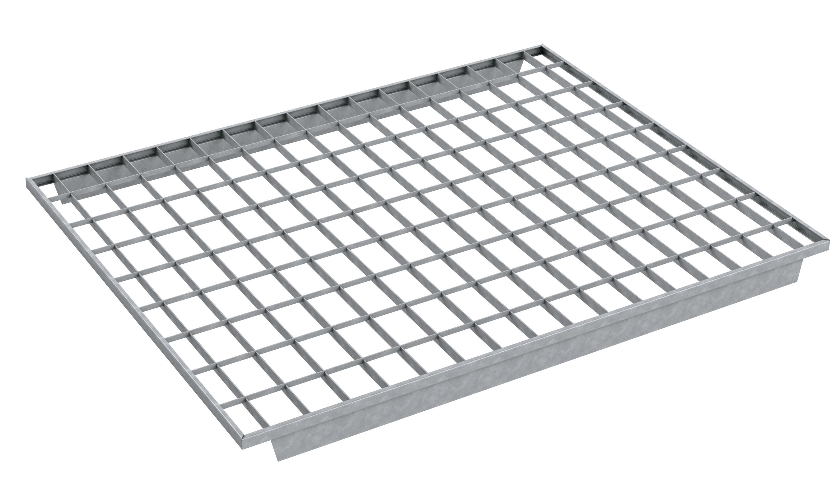 Fachbodenmodul | Maße: 880x1100x20 mm | Last: 350 kg | S235JR, im Vollbad feuerverzinkt