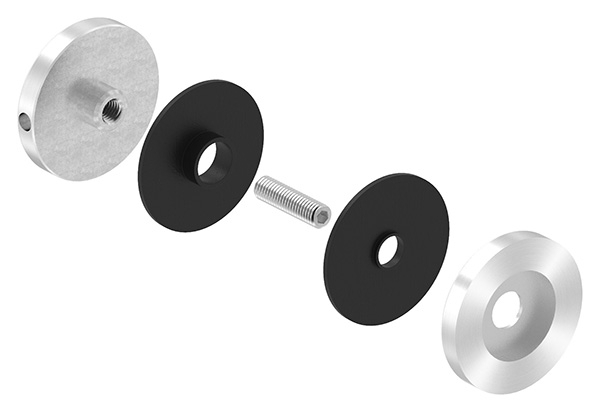 BRENK-fix® Ober- und Unterteil Ø 52mm zu Glas-Halter- ALU-88-11BR-OT52.ALU