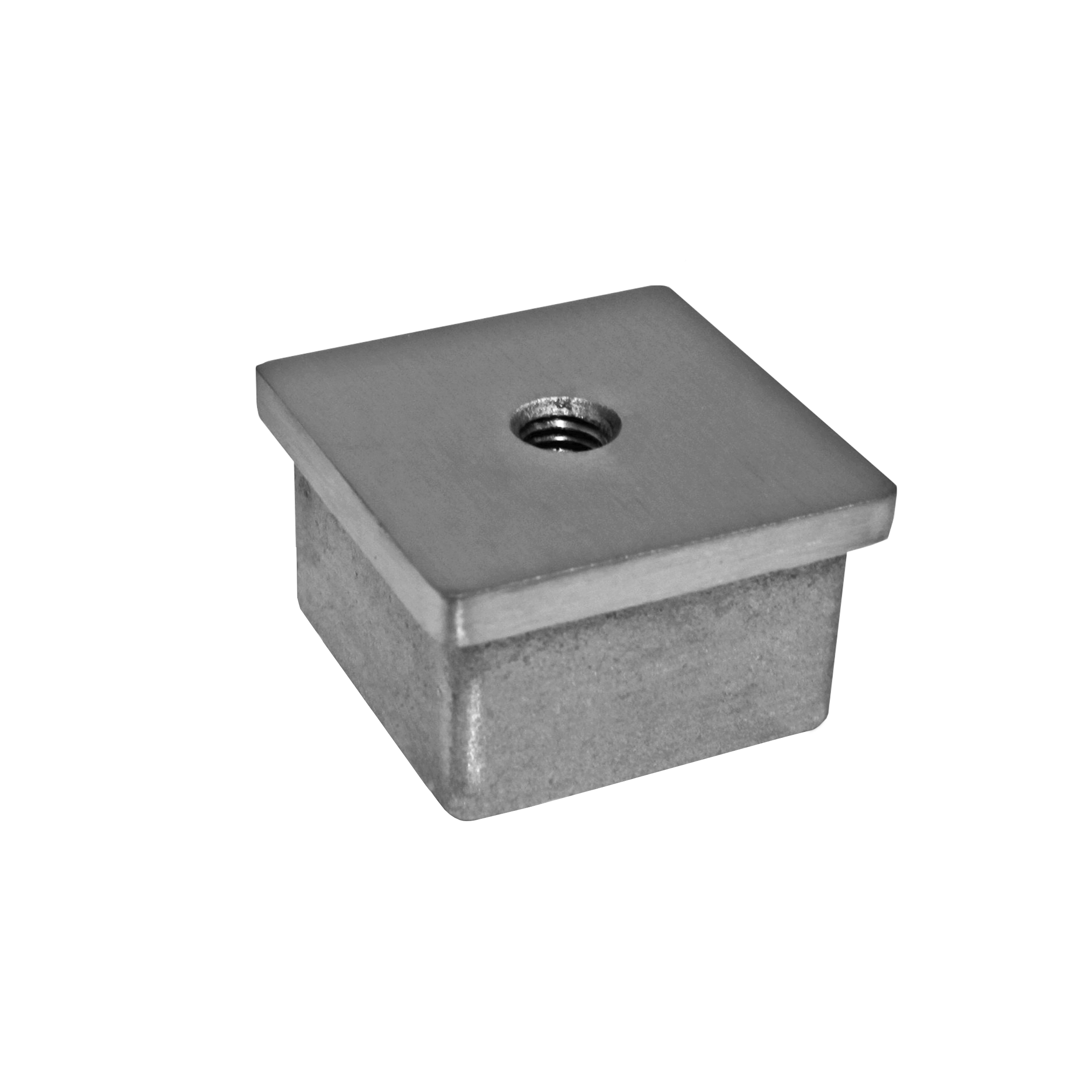 Flachkappe fuer Rohr- 50x50x2 mm zum Kleben mit M8 V2A-11-2415-A.4