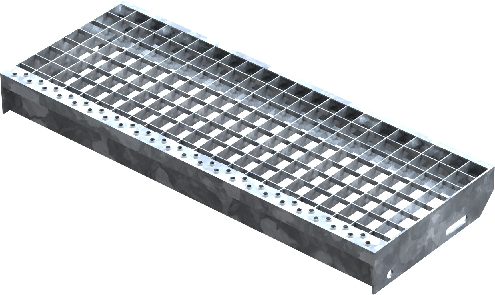 Gitterroststufe Treppenstufe Masse- 700x270 mm 30-30 mm S235JR -St37-2- im Vollbad feuerverzinkt-40-702730.7
