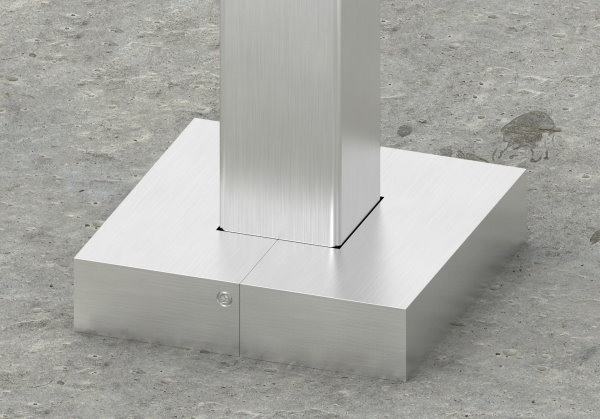 Abdeckrosette zweiteilig 109x109x25 mm fuer Vierkantrohr- 40x40 mm V4A-11-2534-ZT.1