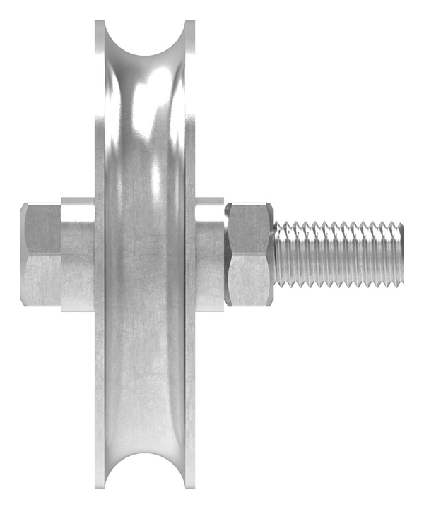 Schiebetorrolle | Ø 98 mm | Rundrille: 15 mm | Stahl S235JR, verzinkt