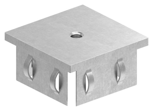 Stahlstopfen flach | mit M8 | für Rohr 60x60x2,0-3,0 mm | Stahl S235JR, roh