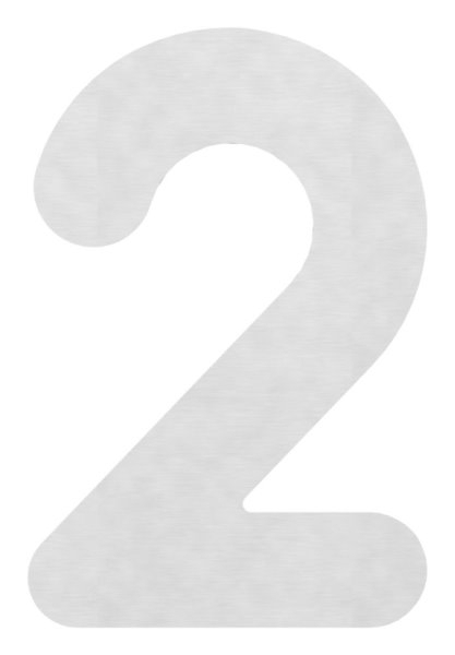 Hausnummer 2 | groß | Maße: 200 mm x 300 mm | V2A