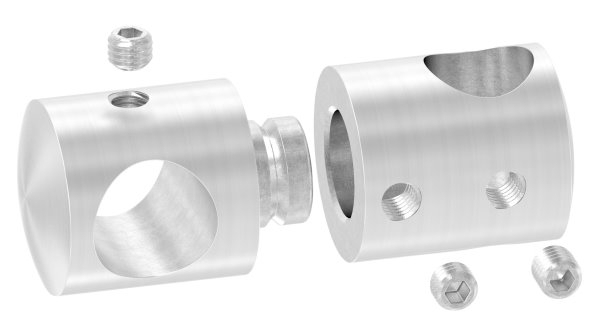 Querstabhalter V2A Edelstahl – Doppel fuer 2 Rundstaebe 12 mm und 14 mm inkl- Schrauben-11-1625.4