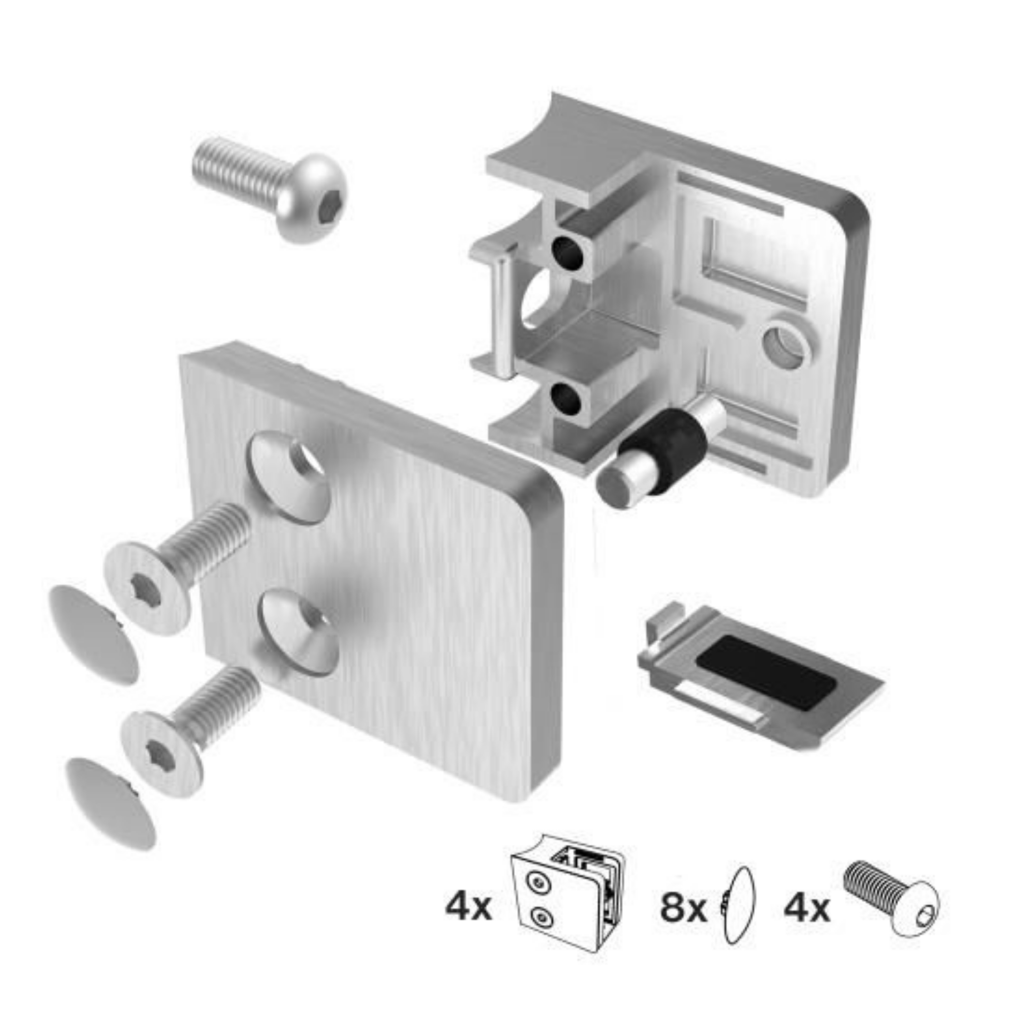 Glasklemmen-Sets (4 Stück)